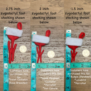 TINY Zygodactyl Bird foot shaped Christmas stocking/ ornament, Choose one