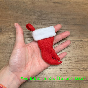 TINY Hermit Crab Claw Christmas Stocking/ Ornament, Crustacean Gift, Foot Shaped Stocking