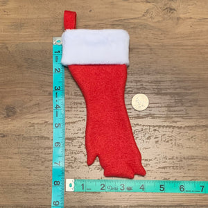 Pig foot shaped Christmas stocking, mini pig, pot bellied pig