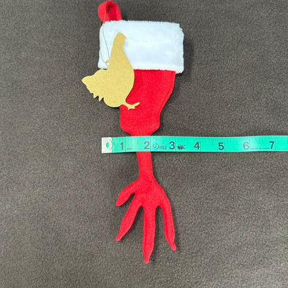 Chicken or rooster foot size and shape stocking, Pet Christmas gift, Chicken Christmas Stocking, rooster gift