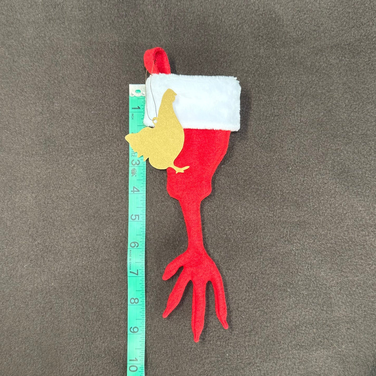 Chicken or rooster foot size and shape stocking, Pet Christmas gift, Chicken Christmas Stocking, rooster gift