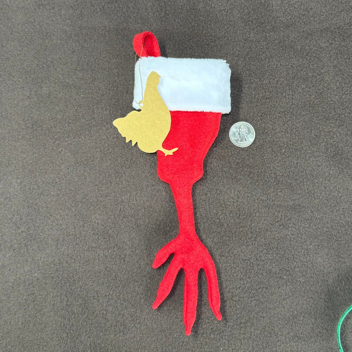 Chicken or rooster foot size and shape stocking, Pet Christmas gift, Chicken Christmas Stocking, rooster gift