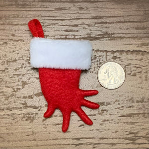 TINY Blue Tongue Skink Foot Shaped Christmas Stocking Ornament