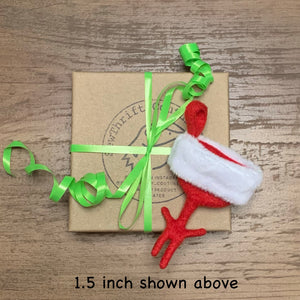 TINY Zygodactyl Bird foot shaped Christmas stocking/ ornament, Choose one
