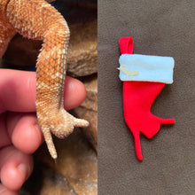 Load image into Gallery viewer, TINY Bearded Dragon, Toad Headed Agama, Anole Christmas Stocking Ornament
