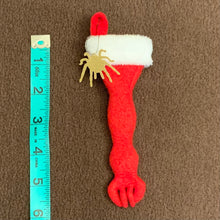 Load image into Gallery viewer, TINY Tarantula or Jumping Spider Christmas Stocking, Spider Gift, Foot Shaped Stocking
