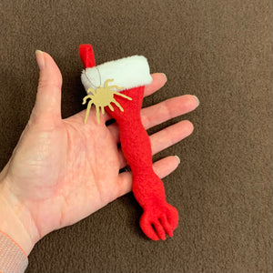 TINY Tarantula or Jumping Spider Christmas Stocking, Spider Gift, Foot Shaped Stocking