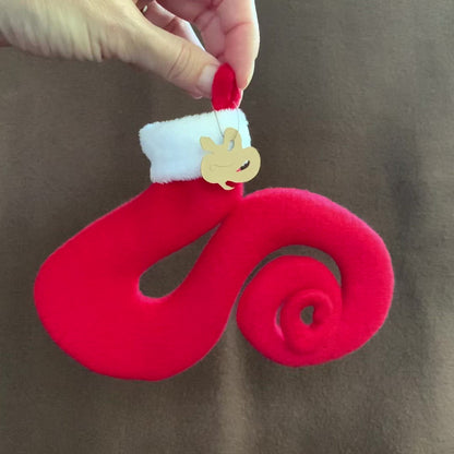 TINY Coiled Snake Tail Shaped Christmas Stocking