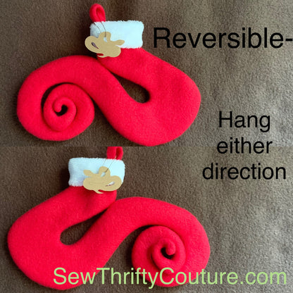 TINY Coiled Snake Tail Shaped Christmas Stocking