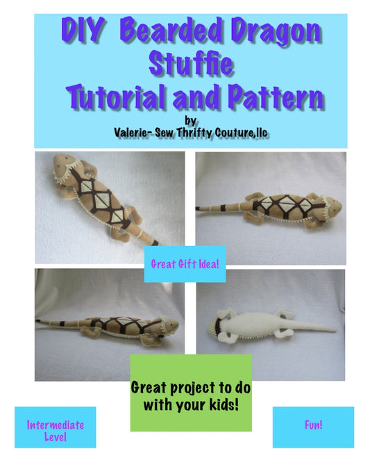 Small DIY Bearded Dragon Stuffed Animal Tutorial and Pattern PDF