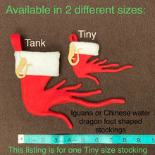 Load image into Gallery viewer, TINY Iguana or Chinese Water Dragon Christmas Stocking or ornament
