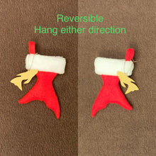 Load image into Gallery viewer, TINY Fish Tail Shaped Christmas Stocking
