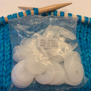 Plastic Doll Joints 30mm, Animal Joint, Bear Joints, 12 complete 3 part sets