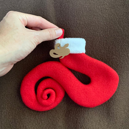 TINY Coiled Snake Tail Shaped Christmas Stocking