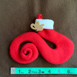 TINY Coiled Snake Tail Shaped Christmas Stocking