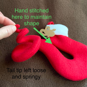 TINY Coiled Snake Tail Shaped Christmas Stocking