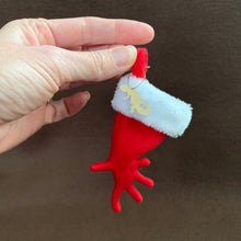 Load image into Gallery viewer, TINY Leopard Gecko or African Fat Tailed Gecko Back Foot Christmas Stocking/ Ornament
