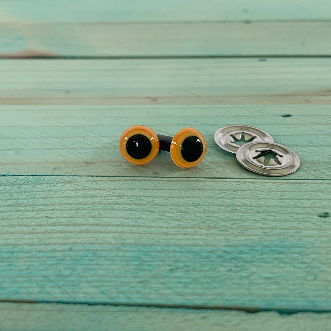 9mm Yellow Plastic Eyes, Animal Eyes, Craft Eyes