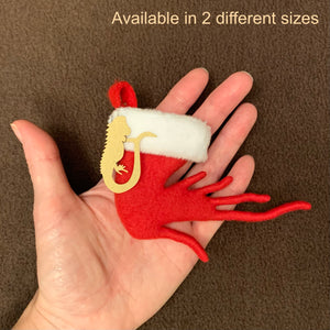 TINY Iguana or Chinese Water Dragon Christmas Stocking or ornament