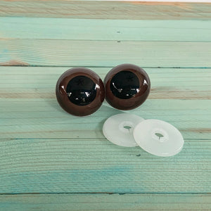 30mm Brown Plastic Eyes, Animal Eyes, Craft Eyes, Large Eyes
