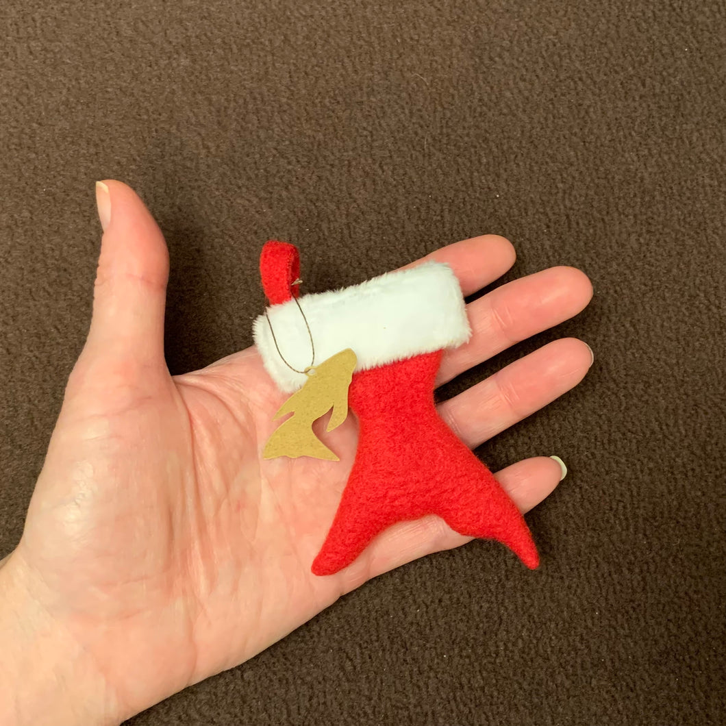 TINY Fish Tail Shaped Christmas Stocking