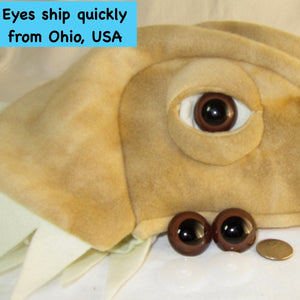 30mm Brown Plastic Eyes, Animal Eyes, Craft Eyes, Large Eyes