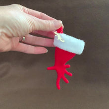 Load and play video in Gallery viewer, TINY Leopard Gecko or African Fat Tailed Gecko Back Foot Christmas Stocking/ Ornament

